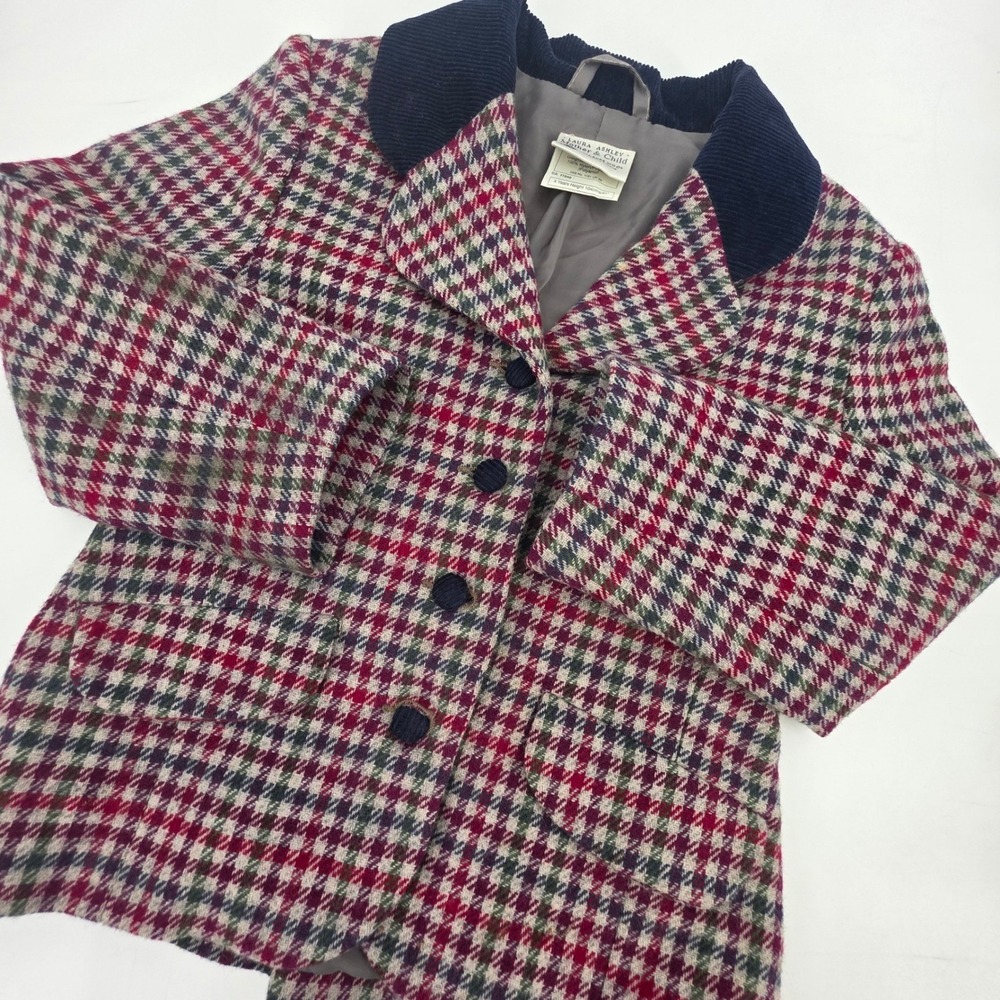 VINTAGE LAURA ASHLEY MOTHER & CHILD HOUNDSTOOTH WOOL BLAZER SIZE 4 YEARS RARE